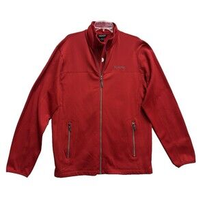Marmot men size L red stretch fleece zipper jacket  with pockets